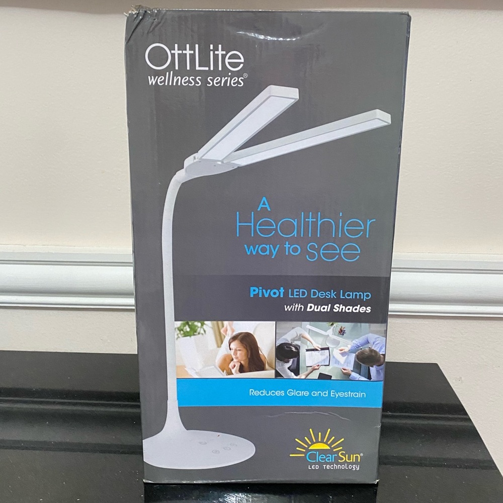 OttLite Wellness Series Pivot LED Desk Lamp with Dual Shades